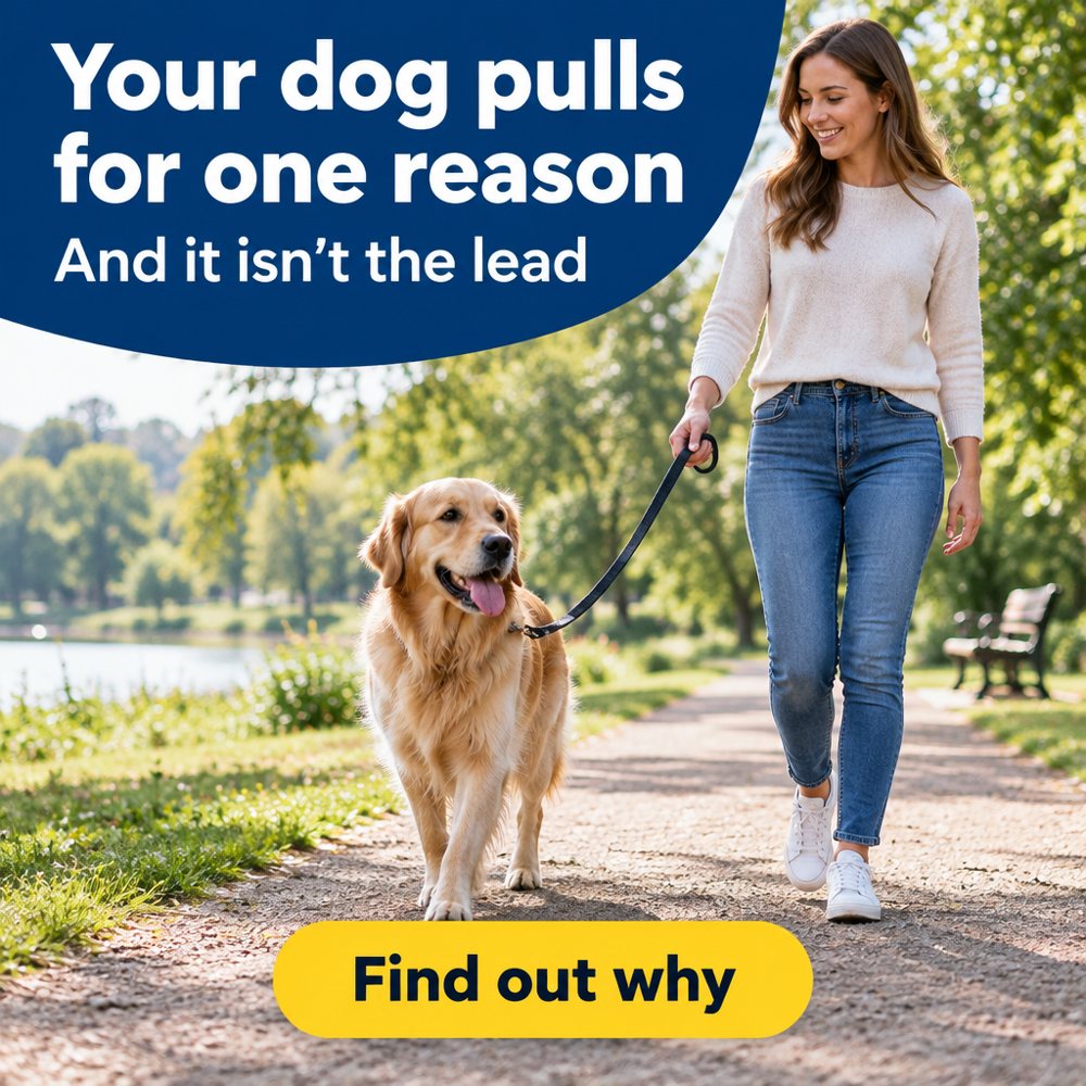 Banner ad: Your dog pulls for one reason