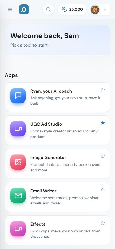 The AffiloEngine members area on a phone
